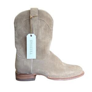 TECOVAS Shane Granite Suede Boots 9.5 D Mens Cowboy Western Ranchwear 1009 Ranch